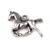 Prívesok kovový kôň 15x18 mm - platina s patinou (5 ks)