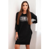 Legínovo Šaty s reflexnou potlačou čierne Farba: Čierna, Veľkosť: UNI