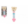 Teddies Pískátko/hryzátko medveď plyš 23cm béžovej na karte v sáčku