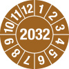 Kontrolná nálepka 2032, hnedá, fólia samolepiaca, 15 mm, BJ = 1 x 60 ks