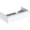 GEBERIT Xeno2 závesná skrinka pod asymetrické umývadlo (pravé), 1 zásuvka s LED osvetlením, 880 x 462 x 220 mm, biela/lakované s vysokým leskom, 500.514.01.1