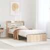 zahrada-XL Posteľný rám s čelom biely 75x190 cm borovicový masív 3306720