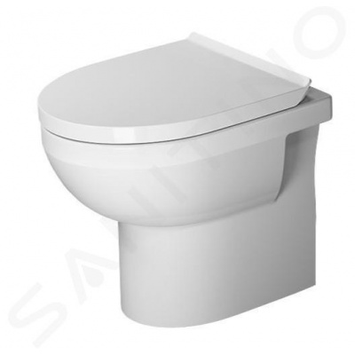 Duravit DuraStyle Basic Stojace WC so sedadlom SoftClose, zadný odpad, Rimless, alpská biela 41840900A1