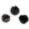 Stoklasa Kožešinová bambule s poutkem Ø12 cm - 4 černá bílá