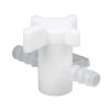 Dvojcestný uzatvárací ventil z PVDF, biely, pre hadice s Ø 9-11 mm (BJ = 5 ks)