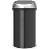 Odpadkový kôš Touch Bin s vekom z matnej ocele FPP 60 l čierny