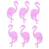 Drevení plameniaky 6cm - ružoví 6ks