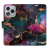 Flip pouzdro iSaprio na mobil Honor 400 Lite - Dark Marble s kapsičkami na karty (Knížkové flipové pouzdro iSaprio pro mobil Honor 400 Lite - Dark Marble - elegantní obal s kapsami, stojánkem a magnet
