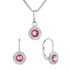 Sada šperkov s kryštálmi Swarovski náušnice a prívesok ružové okrúhle 39109.3 rose