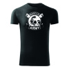 DRAGOWA fitness tričko muscle army original, čierna 180g/m2 - XL