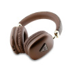 Guess PU Leather 4G Triangle Logo Bluetooth Stereo Headphone, hnedá