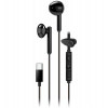 Genius HS-M366 Headset, drátový, do uší, mikrofon, ovládání hlasitosti, 360° rotační klip, USB-C, černý (31710033400)