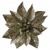 Kvet MagicHome Vianoce GlitterPoinsettia so štipcom šampaň veľkosť kvetu: 9 cm dĺžka kvetu: 8 cm 6 ks