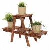 Stojan na kvety drevený na kvety regál stojan na kvetináče 3 police 45 cm