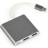 GEMBIRD Multi-adapter USB typu C, šedý A-CM-HDMIF-02-SG