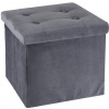 HOMESTYLING Taburet s úložným priestorom VELVET 38 x 38 cm sivá