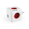 allocacoc Allocacoc PowerCube Original USB typ E predlžovací kábel 4 AC zásuvky Vnútorný červený