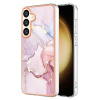 Plastový kryt Marble na Samsung Galaxy S24 5G - Ružové zlato 005