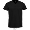 SOL´S IMPERIAL V / Pánske tričko s výstrihom do V z ťažkej bavlny - deep black XL