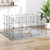 Klietka pre zvieratá s bránkou, 28 panelov, čierna, 35x35 cm, oceľ