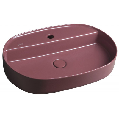 Isvea INFINITY OVAL keramické umývadlo na dosku, 60x40 cm, maroon red 10NF65060-2R