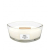 WoodWick Linen vonná sviečka s dreveným knôtom 453,6 g