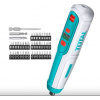 TOTAL Skrutkovač AKU mini, 4 V, USB nabíjanie, so sadou bitov TSDLI04062