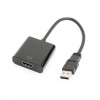 Gembird adaptér USB 3.0 (M) na HDMI (F), čierny (A-USB3-HDMI-02)