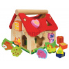 Drevený didaktický domček Shape Sorter House Eichhorn s 12 vkladacími kockami od 12 mes