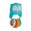 CHICCO Hryzačka s hrkálkou so senzorickými krúžkami Eco+ Sova Owly 3m+ 14x5x18 modrá