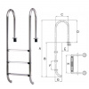 Fluidra Muro V2A - rebrík do bazénu Počet stupňov rebríka: 4- stupňový