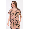 Dámske domáce šaty s krátkym rukávom Leopard - béžová 3XL (VIENETTA SECRET)