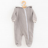 NEW BABY Dojčenský mušelínový overal s kapucňou New Baby Comfort clothes sivá Veľ. 56