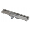 ALCADRAIN APZ104 FLEXIBLE LOW 85cm odtokový žľab s okrajom pre perforovaný rošt a nastaviteľným límcom ku stene, nerez, APZ104-850