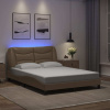 Rám postele s LED osvětlením cappuccino 120 x 200 cm umělá kůže Hnědá 3213924