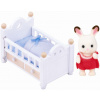 Sylvanian family Nábytok ''chocolate'' králikov'' - baby králik v postieľke