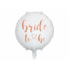Party Svadobný fóliový balón Bride to Be biely 45 cm, ružovozlatý nápis