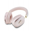 Guess PU Leather 4G Triangle Logo Bluetooth Stereo Headphone, ružová