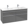 VILLEROY & BOCH Venticello závesná skrinka pod dvojumývadlo, 4 zásuvky, 1253 x 502 x 590 mm, Glossy Grey, A93001FP