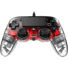 Gamepad Nacon Wired Compact Controller PS4 - priehľadný červený (3499550360837)