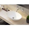 Aquatek QUEEN umývadlo na dosku 49,7x34,7x15cm liaty mramor, oválne, Biela AQ QUEEN