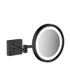 HANSGROHE AddStoris kozmetické zväčšovacie zrkadlo s LED osvetlením (3-násobné zväčšenie), matná čierna, 41790670