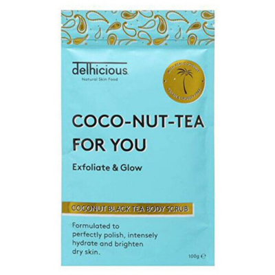 Delhicious Coco-Nut-Tea For You Coconut Black Tea Body Scrub - Telový peeling 100 g