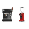 Ascaso Steel DUO PID PLUS, Black&Wood + Eureka Helios 65, ferrari red