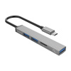 Orico Hub USB-C 3x port USB-A 3.0, čítačka microSD, hliník, strieborný (AH-12F-GY)