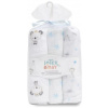 INTERBABY | Plienka ZVIERATKA 3 kusy 80x80 cm - BIELO/MODRÁ