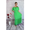 Farebné zelené dlhé šaty s volánikom Veľkosť: UNI