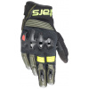 rukavice HALO, ALPINESTARS (černá/zelená/žlutá fluo, vel. S)