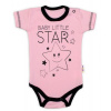 Body krátký rukáv Baby Nellys, Baby Little Star - růžové, vel. 68 - 80 (9-12m)