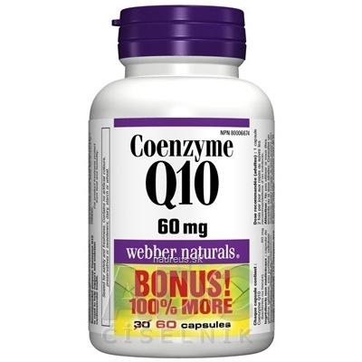 WN Pharmaceuticals Ltd. Webber Naturals Koenzým Q10 60 mg cps 30+30 zadarmo (60 ks) 60 ks